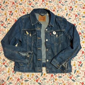 Levi women’s denim jacket with Tito’s Vodka patch